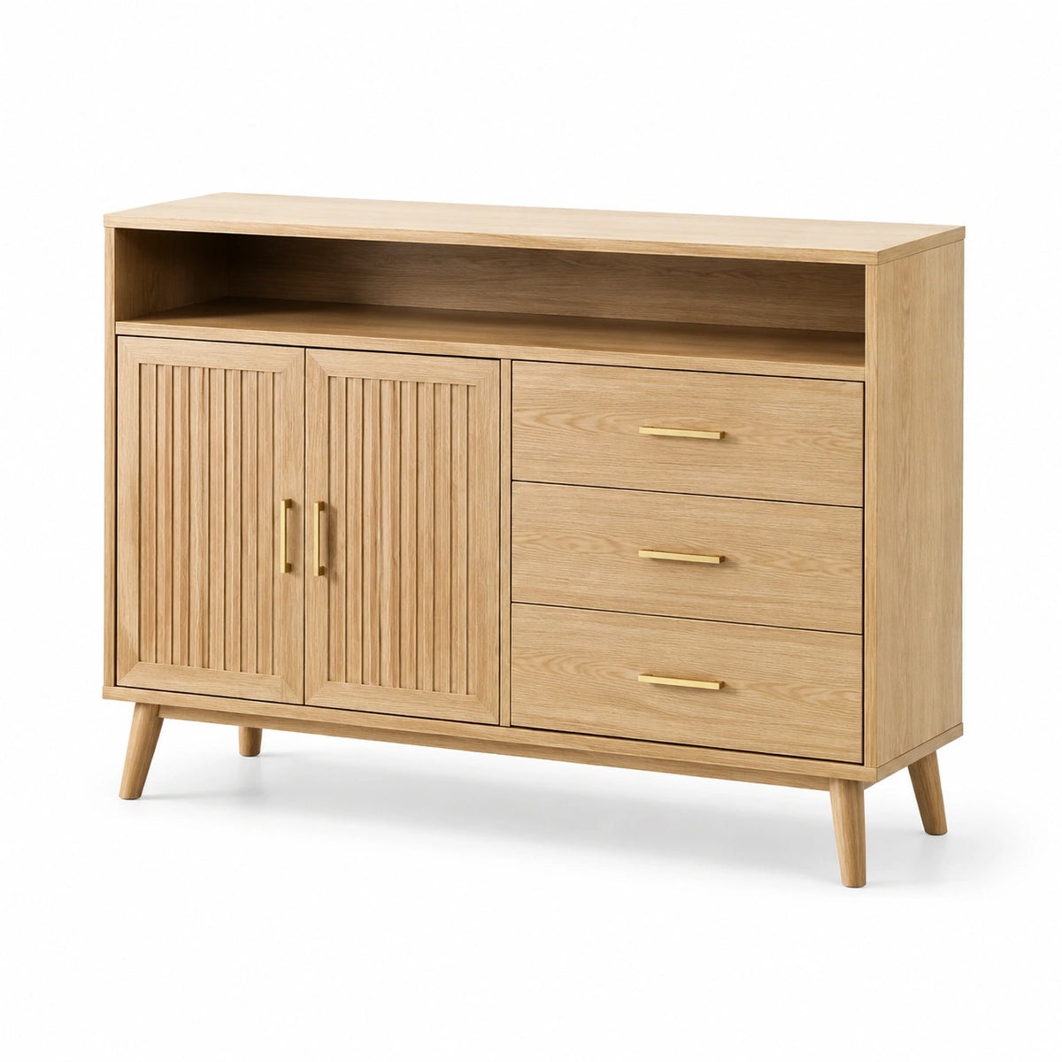 Aparador de madera con puertas y cajones de 120x40x80 cm