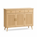 Aparador de madera de roble con puertas y cajones 120x40x85 cm