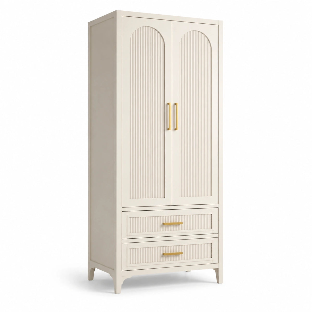 Armario de Madera MDF Beige con Puertas y Cajones