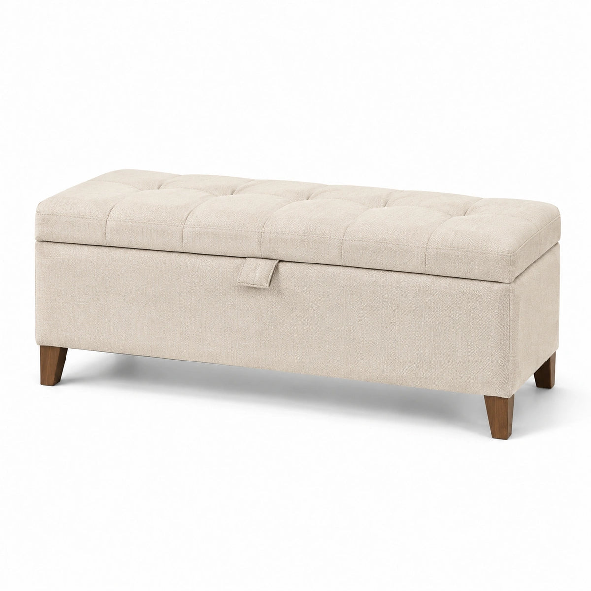 Banco de almacenamiento tela beige 100x40x45cm
