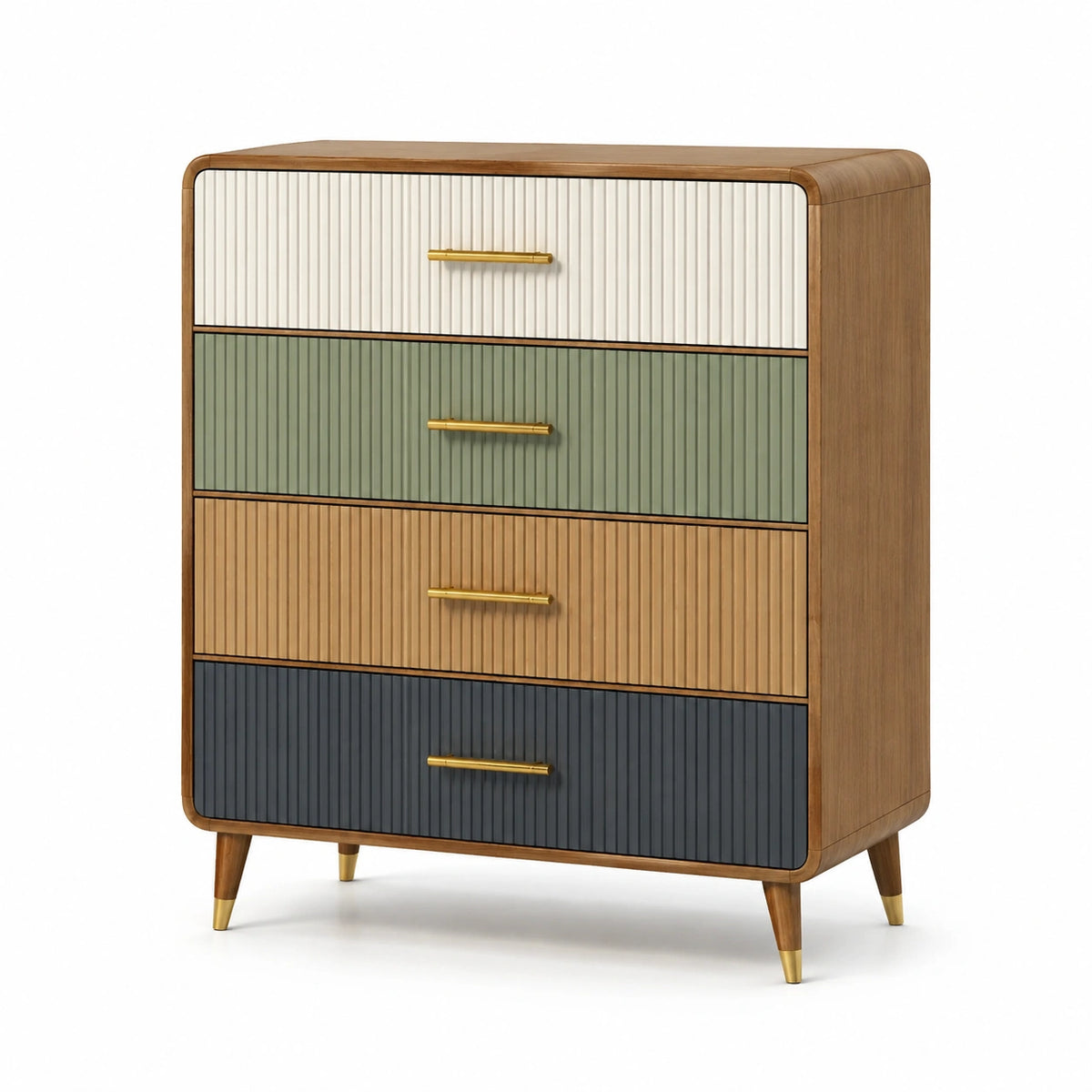 Cajonera de madera con 4 cajones de colores