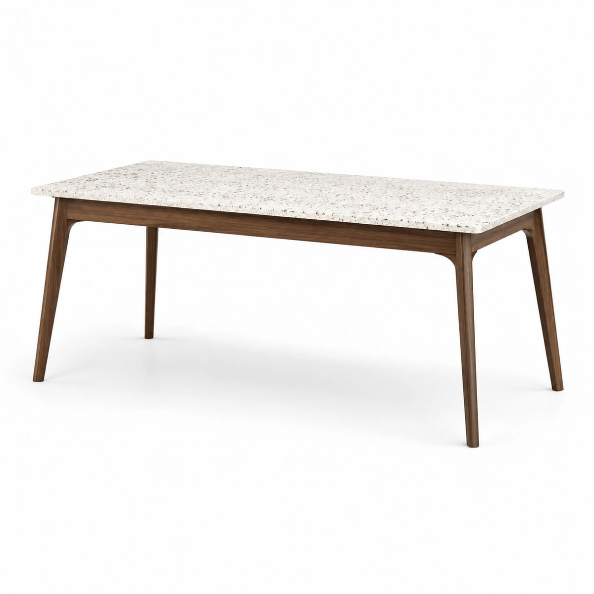 Mesa de comedor de terrazo y madera de nogal 180x90 cm