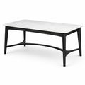 Mesa de comedor rectangular de mármol y madera de roble 150x75 cm